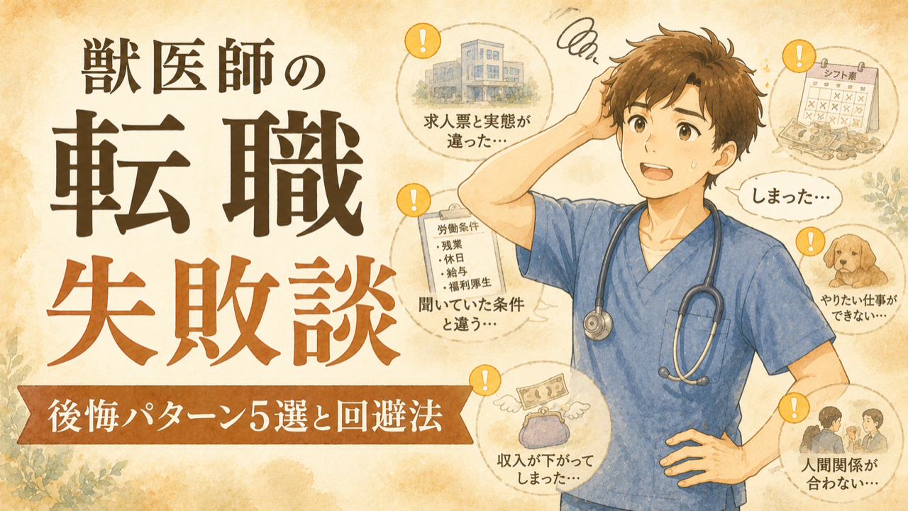 獣医師の転職失敗談|先輩たちの「後悔パターン」5選と回避法