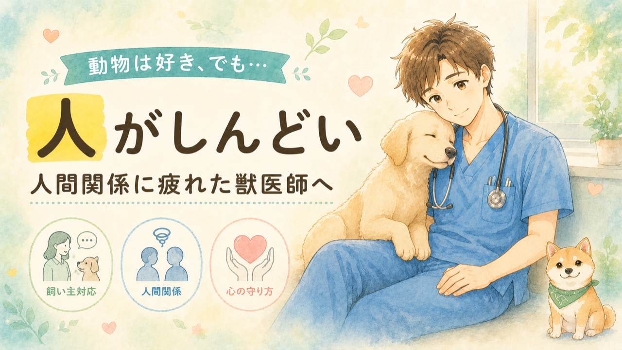 動物は好き、でも人がしんどい|飼い主対応・人間関係に疲れた獣医師へ