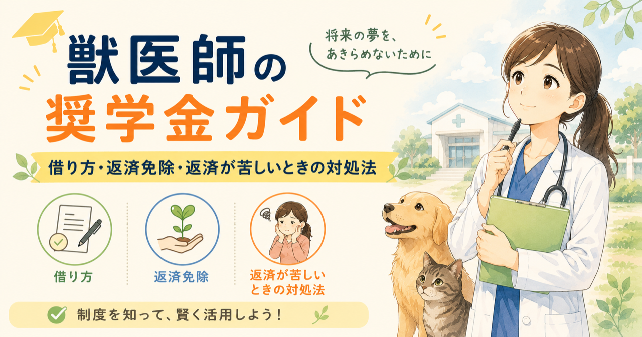 獣医師の奨学金ガイド|借り方・返済免除・返済が苦しいときの対処法