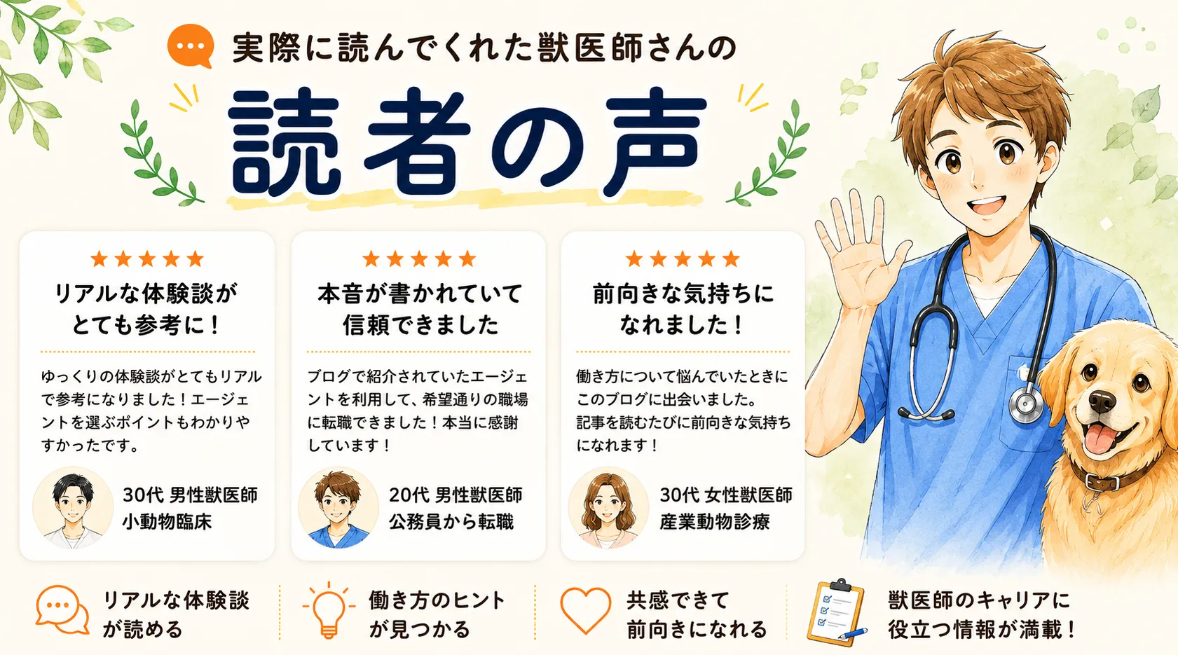 読者の声|実際に読んでくれた獣医師さんの感想